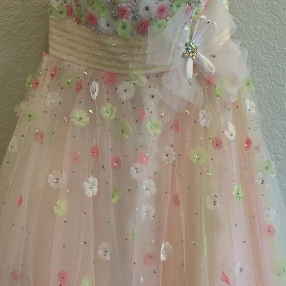 Pink and Green Ball Gown - Picture 7 of 10